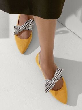 Rothy’s Golden Gingham Mary Jane Flats Size 9